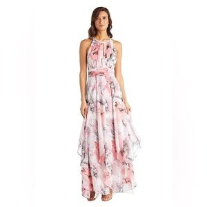 R & M Richards Pink Floral Ruffled Maxi Dress
Women's 18W Chiffon Fairy Feminine